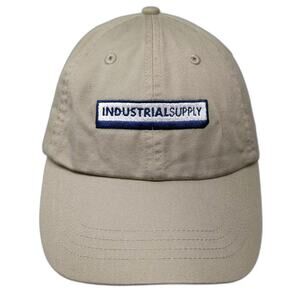 Toppers Baseball Cap Hat Beige Blue OS Industrial Supply Embroidered Slideback